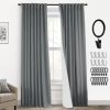 108 Inch Long Blackout Curtains & Drapes for Track System Pleated with Hooks Rings 2 Panels Set,Linen Black Out Back Tab 9FT Ceiling to Floor Length Curtains for Living Room,Cream Ivory