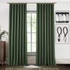 Blackout Curtains 96 Inches Long 2 Panel Set for Living Room,Black Out Room Darkening Thermal Pleated Back Tab Hooks Rings Pleat 8 FT Track Ceiling to Floor Length Curtains for Bedroom Window,Cream