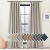 Faux Linen Curtains 90 inches Long for Doorway, Pinch Pleated Thick Room Darkening Window Treatments Noise Reducing Privacy for Living Room/Bedroom, Natural, W34 x L90, 2 Panels