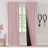 Blackout Curtains 96 Inches Long 2 Panel Set for Living Room,Black Out Room Darkening Thermal Pleated Back Tab Hooks Rings Pleat 8 FT Track Ceiling to Floor Length Curtains for Bedroom Window,Cream