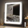 810wyCMxkaL._AC_SL1500 Makeup Vanity Mirror with Lights 15.2" Large LED Lighted Mirror, Hollywood Make Up Mirror with Lighting for Bedroom Tabletop, Smart Touch, Detachable 10X Magnification 360° Rotation, (White)