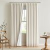 Natural Full Blackout Curtains Linen Blended Darkening Window Curtains 84 inch for Living Room Bedroom Thermal Insulated Pinch Pleat Drapes with Hooks 2 Panel 40"Wx84"L