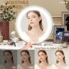 8124JMkN3SL._AC_SL1500 13 Inch Vanity Mirror with Lights, LED Makeup Mirror for Bedroom Makeup, Light up Mirror Smart Touch Control 3 Colors Dimmable, 360 Rotation (White)