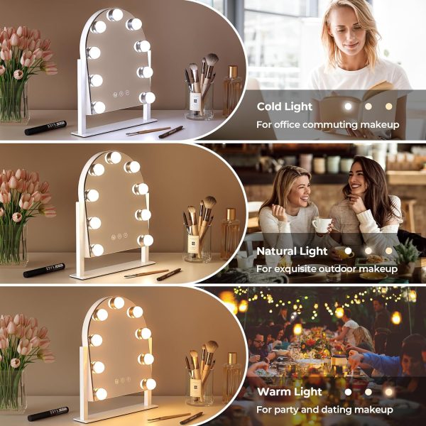 812eN5NGO1L._AC_SL1500 Makeup Mirror with Lights, Vanity Mirror with Lights, Lighted Makeup Mirror, 3 Color Modes, Dimmable Light,360° Rotation