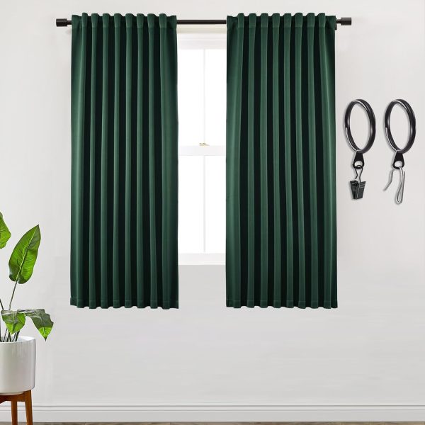 Blackout Curtains 96 Inches Long 2 Panel Set for Living Room,Black Out Room Darkening Thermal Pleated Back Tab Hooks Rings Pleat 8 FT Track Ceiling to Floor Length Curtains for Bedroom Window,Cream