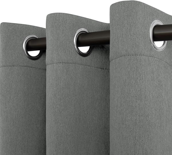 8134UkWXQ-L._AC_SL1500 Linen Textured 100% Blackout Curtain 100x96 Inch Extra Wide Patio Sliding Door Curtain Solid Thermal Insulated Room Curtain for Bedroom, Living Room (1 Panel, White)