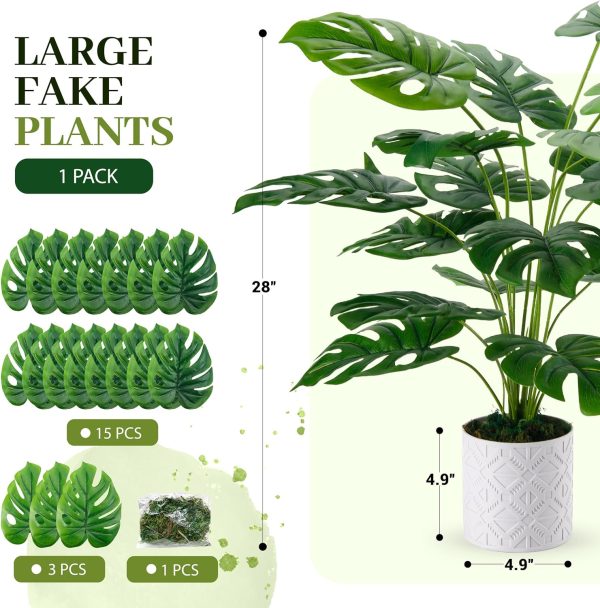 28'' Fake Plants Large Artificial Plants Tall Faux Plants Indoor for Home Farmhouse Bedroom Living Room Decor