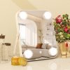 816xnupO_ZL._AC_SL1500 8"x10" Lighted Vanity Mirror, Makeup Mirror with Light, Dimmable Touch Screen, Portable Travel Mirror with U-Shaped Bracket, Cosmetic Mirror with Lights for Makeup Desk & Dressing Room