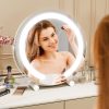 817-fU5CSQL._AC_SL1500 13 Inch Vanity Mirror with Lights, LED Makeup Mirror for Bedroom Makeup, Light up Mirror Smart Touch Control 3 Colors Dimmable, 360 Rotation (White)