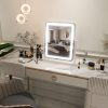 Vanity Mirror with Lights - 15"x12.6" LED Lighted Makeup Mirror, Large Makeup Mirror with Lights, Touch Screen with 3-Color Lighting, Dimmable, for Vanity Desk Tabletop, Bedroom