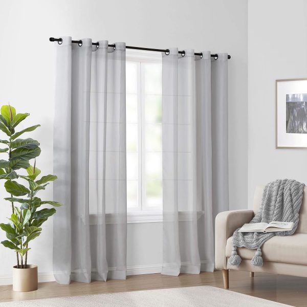 Odor Neutralizing Sheer Voile Grommet Window Curtain for Bedroom or Living Room (1 Panel), 59 in x 120 in, Ivory