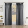 8187aFoNKWL._AC_SL1500 Pure White Pinch Pleat Curtain 52" W x 63" L Solid Thermal Insulated 50% Blackout Patio Door Curtain Panel Drape for Traverse Rod and Track with Tieback, (One Panel)
