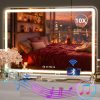 818v_ZTcDnL._AC_SL1500 Vanity Mirror with Lights, 10"×12" LED Makeup Mirror, Lighted Makeup Mirror with Lights, Smart Touch Control Dimmable 3 Modes Light 360°Rotation White