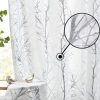 Tree Print Yellow Grey and White Curtains for Living Room Windows - Linen Textured Grommet Branches Pattern Window Treatment Set for Bedroom - 50" W x 96" L - (2 Panels)