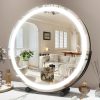 819J7UCAIlL._AC_SL1500 13 Inch Vanity Mirror with Lights, LED Makeup Mirror for Bedroom Makeup, Light up Mirror Smart Touch Control 3 Colors Dimmable, 360 Rotation (White)