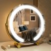 81A_8rl6Z9L._AC_SL1500 13 Inch Vanity Mirror with Lights, LED Makeup Mirror for Bedroom Makeup, Light up Mirror Smart Touch Control 3 Colors Dimmable, 360 Rotation (White)