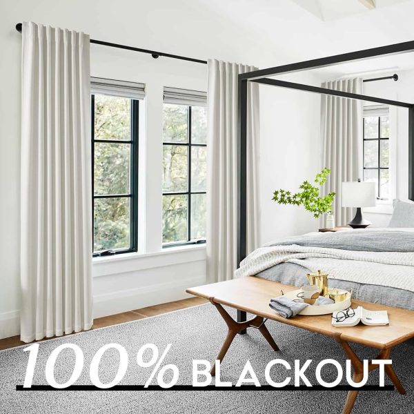 108 Inch Long Blackout Curtains & Drapes for Track System Pleated with Hooks Rings 2 Panels Set,Linen Black Out Back Tab 9FT Ceiling to Floor Length Curtains for Living Room,Cream Ivory