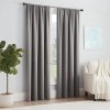 Modern Room Darkening Rod Pocket Window Curtain for Bedroom (1 Panel), 54 in x 54 in, Grey