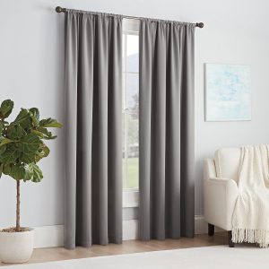 81Byku1CRaS._AC_SL1500 Modern Room Darkening Rod Pocket Window Curtain for Bedroom (1 Panel), 54 in x 54 in, Grey
