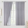 81CJ24dpV3L._AC_SL1500 Chambray Blue Full Blackout Curtains 84 inch for Bedroom Living Room Darkening Soundproof Window Panels Thermal Insulated Rod Pocket Back Tab Grayish Blue Drapes 2 Panels 50" Wx84 L