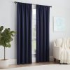 Modern Room Darkening Rod Pocket Window Curtain for Bedroom (1 Panel), 54 in x 54 in, Grey