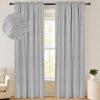 100% Blackout Shield Linen Blackout Curtains 84 Inches Long 2 Panels Set, Blackout Curtains for Bedroom, Thermal Insulated Rod Pocket Window Curtains & Drapes Living Room, 50W X 84L, Beige