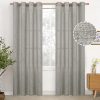 Natural Linen Curtains 63 Inch Length 2 Panels Bronze Grommet Linen Textured Short Window Drapes Light Filtering for Living Room Bedroom, 52 X 63 Inch