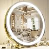 81FA5fxZJcL._AC_SL1500 13 Inch Vanity Mirror with Lights, LED Makeup Mirror for Bedroom Makeup, Light up Mirror Smart Touch Control 3 Colors Dimmable, 360 Rotation (White)