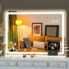 81IE_uZkL._AC_SL1500 Vanity Mirror with Lights, 10"×12" LED Makeup Mirror, Lighted Makeup Mirror with Lights, Smart Touch Control Dimmable 3 Modes Light 360°Rotation White