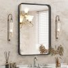 81IlFxrQzqL._AC_SL1500 Black Metal Framed Vanity Rounded Rectangle Bathroom Mirrors for Over Sink Wall, 30x22 Inch Matte Large Mirror, Modern Decorative for Restroom, Farmhouse, Horizontally or Vertically Hanging