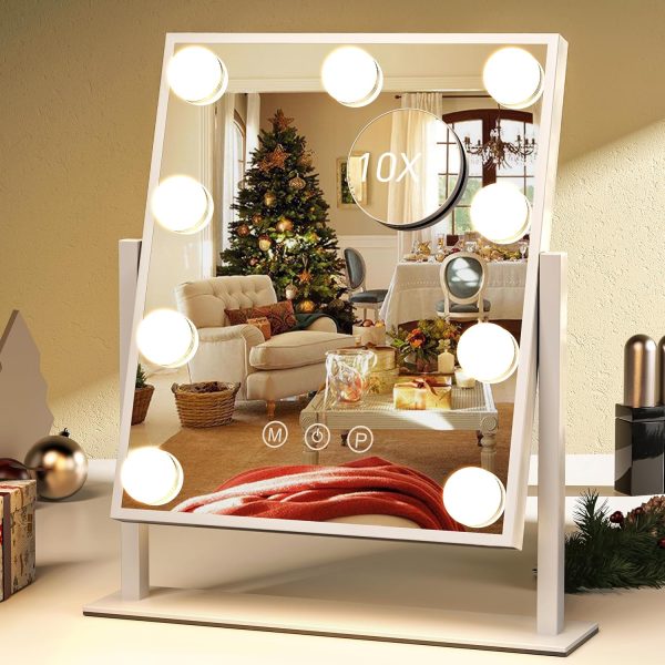 81IoQj4WO5L._AC_SL1500 Makeup Mirror with Lights, Vanity Mirror with Lights, Lighted Makeup Mirror, 3 Color Modes, Dimmable Light,360° Rotation