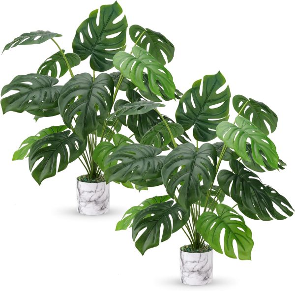 28" Fake Plants Tall Artificial Faux Plants in Pot for Home Farmhouse Bedroom Living Room Decor Indoor