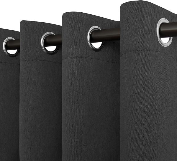 81KGpiiGN-L._AC_SL1500 Linen Textured 100% Blackout Curtain 100x96 Inch Extra Wide Patio Sliding Door Curtain Solid Thermal Insulated Room Curtain for Bedroom, Living Room (1 Panel, White)