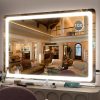 Vanity Mirror with Lights - 15"x12.6" LED Lighted Makeup Mirror, Large Makeup Mirror with Lights, Touch Screen with 3-Color Lighting, Dimmable, for Vanity Desk Tabletop, Bedroom
