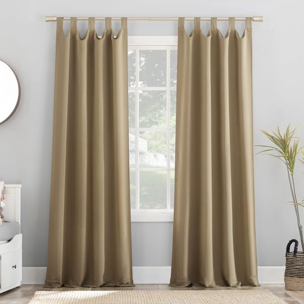 Energy Saving Blackout Tab Top Curtain Panel, 40" x 84", Blush Pink