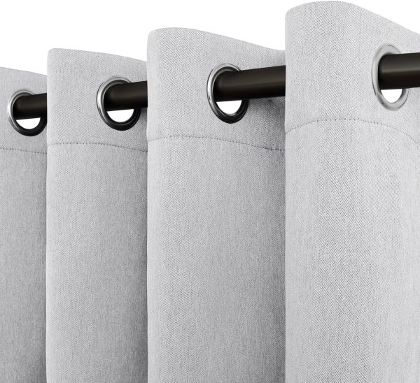 81NC6KCkODL._AC_SL1500 Linen Textured 100% Blackout Curtain 100x96 Inch Extra Wide Patio Sliding Door Curtain Solid Thermal Insulated Room Curtain for Bedroom, Living Room (1 Panel, White)