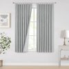 Natural Full Blackout Curtains Linen Blended Darkening Window Curtains 84 inch for Living Room Bedroom Thermal Insulated Pinch Pleat Drapes with Hooks 2 Panel 40"Wx84"L