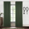 Blackout Curtains 96 Inches Long 2 Panel Set for Living Room,Black Out Room Darkening Thermal Pleated Back Tab Hooks Rings Pleat 8 FT Track Ceiling to Floor Length Curtains for Bedroom Window,Cream