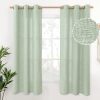 Natural Linen Curtains 63 Inch Length 2 Panels Bronze Grommet Linen Textured Short Window Drapes Light Filtering for Living Room Bedroom, 52 X 63 Inch