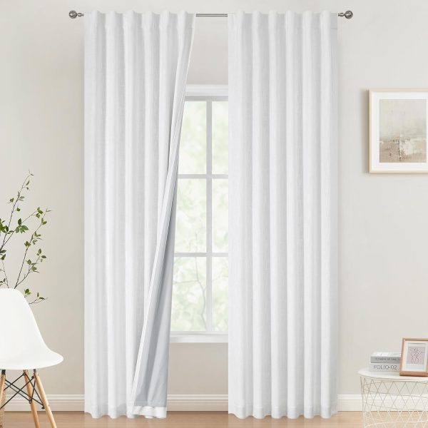 81OwNLRxxGL._AC_SL1500 Chambray Blue Full Blackout Curtains 84 inch for Bedroom Living Room Darkening Soundproof Window Panels Thermal Insulated Rod Pocket Back Tab Grayish Blue Drapes 2 Panels 50" Wx84 L