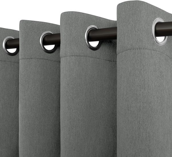 81PLhr6HlJL._AC_SL1500 Linen Textured 100% Blackout Curtain 100x96 Inch Extra Wide Patio Sliding Door Curtain Solid Thermal Insulated Room Curtain for Bedroom, Living Room (1 Panel, White)