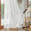 81PoDfavLBL._AC_SL1500 White Linen Sheer Curtains 96 Inch Length for Extra Wide Windows 84 Inch Width 2 Panel Back Tab Pocket Light Filter Semi Sheer Long Skinny Curtains for Living Room Rustic Farmhouse 8 FT Wide 84 x 96
