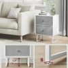 Nightstand, Bedside Table Small Dresser with Removable Fabric Drawers, End Table Side Table, Bedroom Furniture, Night Stand for Bedroom, Office, Cloud White and Dove Gray