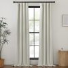 Faux Linen Curtains 90 inches Long for Doorway, Pinch Pleated Thick Room Darkening Window Treatments Noise Reducing Privacy for Living Room/Bedroom, Natural, W34 x L90, 2 Panels