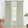 Natural Full Blackout Curtains Linen Blended Darkening Window Curtains 84 inch for Living Room Bedroom Thermal Insulated Pinch Pleat Drapes with Hooks 2 Panel 40"Wx84"L