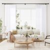 81QDYnAq9zL._AC_SL1500 Pure White Linen Curtains 90 Inch Length for Living Room Bedroom 2 Panels Set Rod Pocket Light Filtering Semi Sheer Window Curtains 52 Inch Width Boho Farmhouse Linen Drapes, W52xL90