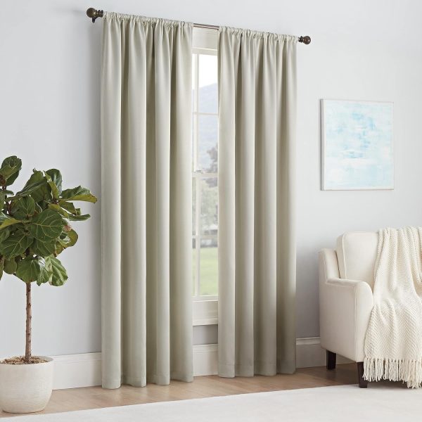 Modern Room Darkening Rod Pocket Window Curtain for Bedroom (1 Panel), 54 in x 54 in, Grey