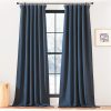 Faux Linen Curtains 90 inches Long for Doorway, Pinch Pleated Thick Room Darkening Window Treatments Noise Reducing Privacy for Living Room/Bedroom, Natural, W34 x L90, 2 Panels