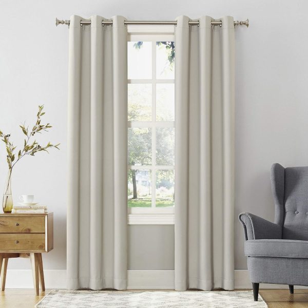 81QplHhPKzL._AC_SL1500 Energy Saving Blackout Grommet Curtain Panel, 40" x 84", Dove White 2 Count (Pack of 1)