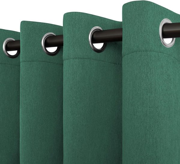 81RLywoBOqL._AC_SL1500 Linen Textured 100% Blackout Curtain 100x96 Inch Extra Wide Patio Sliding Door Curtain Solid Thermal Insulated Room Curtain for Bedroom, Living Room (1 Panel, White)